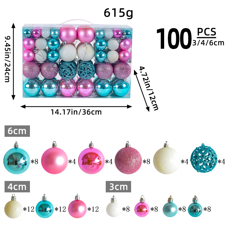 Juego de Cajas de Regalo con Bolas de Navidad de Hong Kong Love, Accesorios para Árbol de Navidad de Amazon, Caja de Regalo con Cuentas, Adornos de Bolas de Navidad