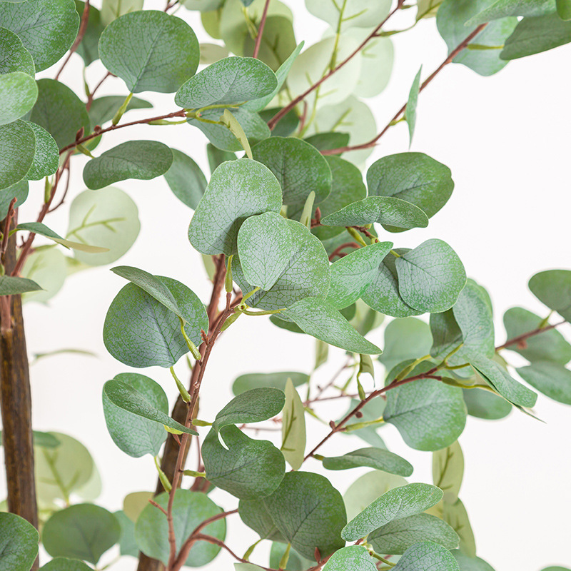 Nordic ins simulado árbol de dinero eucalipto planta en maceta ventana de piso a techo decoración de sala de estar eucalipto planta verde