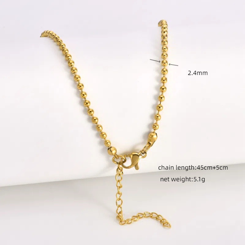 17g Weight Chain Jewelry Making Type 18K Gold Plated Plating Material Chain Necklace Classification 1 Piece Quantity Titanium Steel Material Geometric Pattern All Seasons Season Polished Finish Plating Design Simple Style Style 1 Piece Titanium Steel 18K Gold Plated Polished Chain Necklace Chain Simple Style Geometric 6