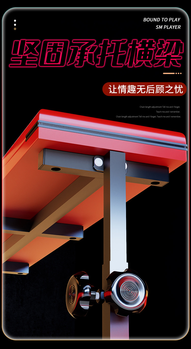 Jiuai SM Wooden Horse Stool with Hand and Foot Cuffs, Metal Bondage Restraint Set for Couples — detail image 9