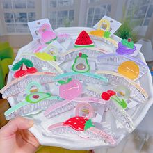 可爱水果发抓后脑勺发夹鲨鱼夹衣架款爪子草莓樱桃西瓜盘发抓女生