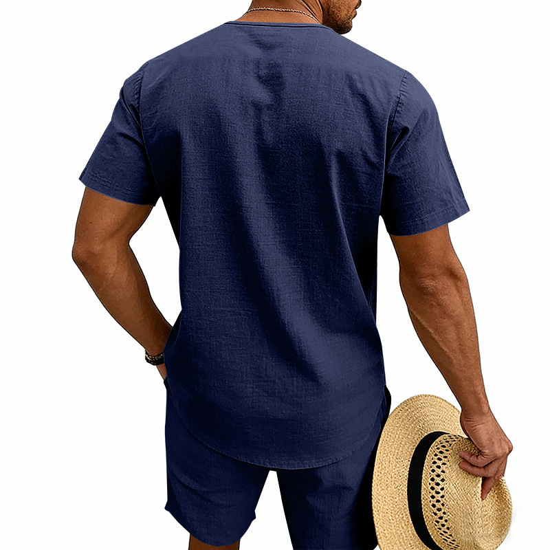 Herren Kurzarmhemd Und Shorts Set Für Den Sommer Im Urlaub_voghion.com