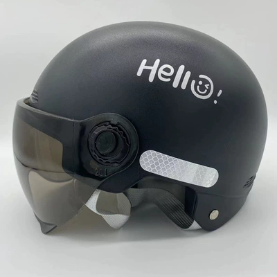 New National Standard 3C Certified Electric Vehicle Helmet Women's Head-Mounted Sun Protection Battery Motorcycle Half Helmet Men's All-Season Cycling (Motosiklet kaskı (dəbilqə)) - 3c-matte-black-short-transparent-lens