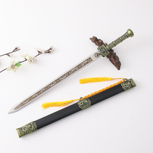 锌合金刀剑花纹钢一体清剑重剑防身手工锻打八面唐剑冷兵器未开刃