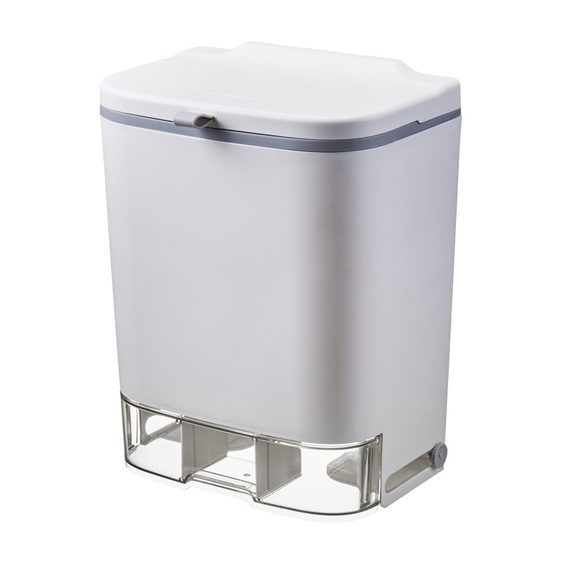 Bote de basura del baño Cocina doméstica montada en la pared Cubo de almacenamiento de desechos de cocina con tapa