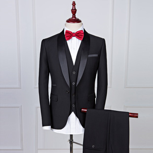 Cross-border 2024 green fruit collar men's dress suit three-piece foreign trade plus size wedding groom suit suit men's fashion