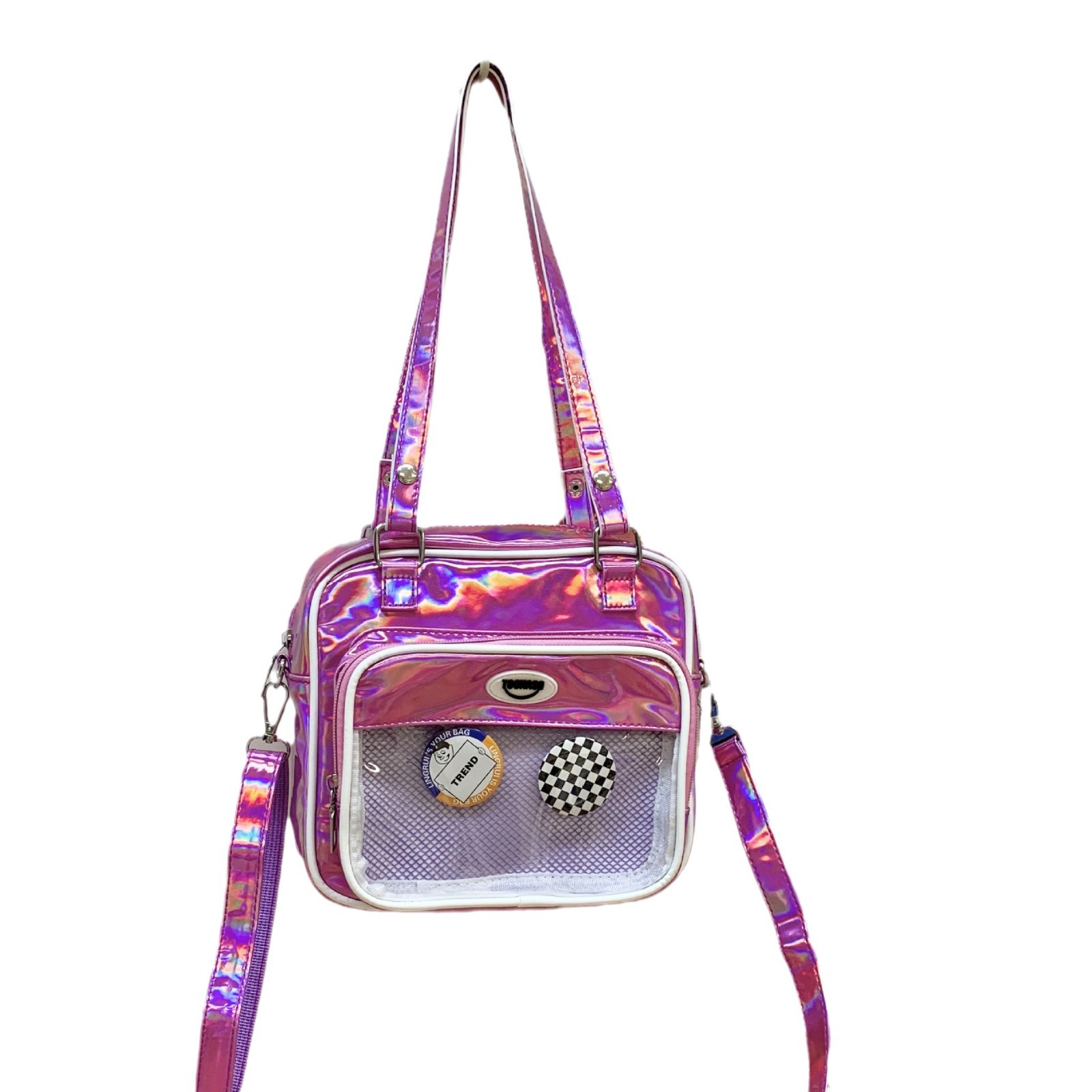 Paquete de dolor de comida de dos dimensiones japonesa 2025 nuevo paquete de hombro transparente para niños y niñas bolsas animadas de moda para niños