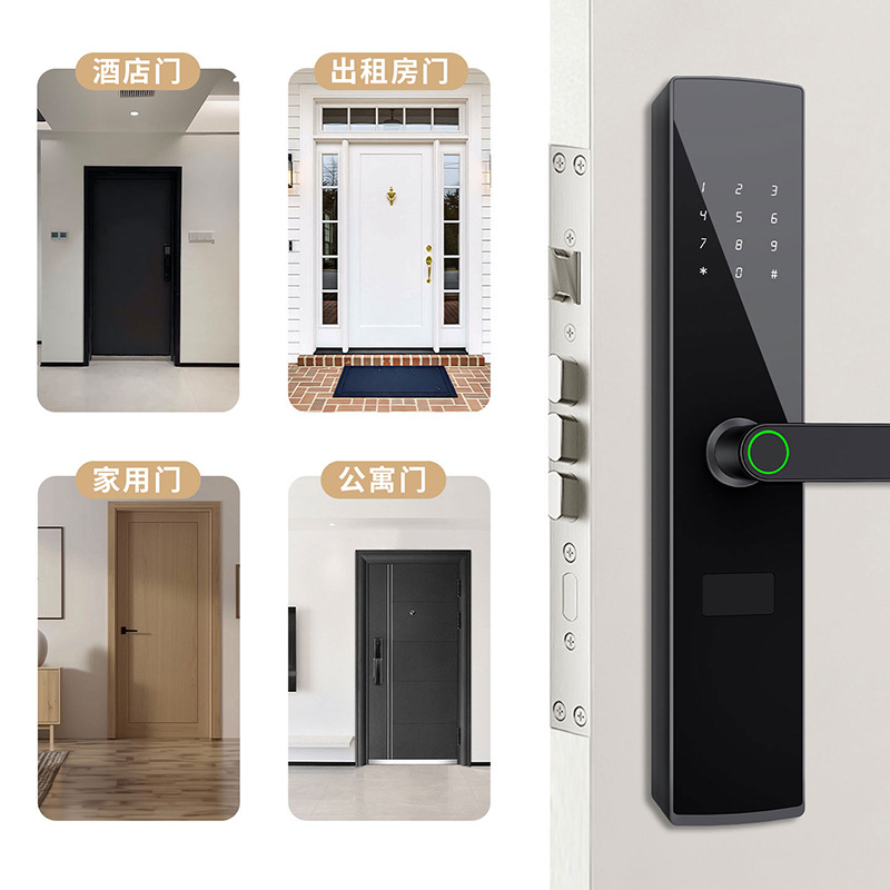 Cerradura Electrónica Inteligente con Bluetooth de Aleación de Aluminio, Huella Dactilar, para Puerta Antirrobo