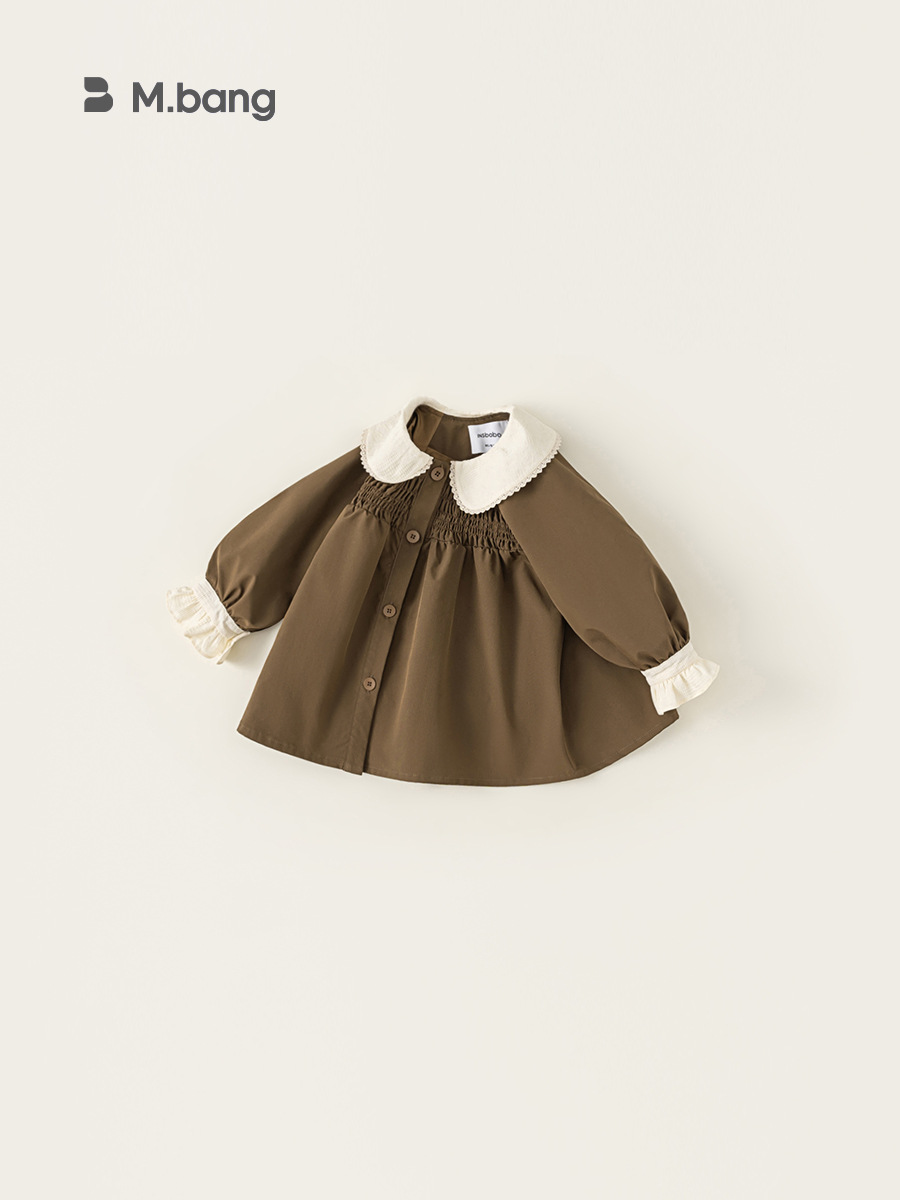 Yoobao ropa infantil de niñas de otoño chaqueta 2025 nuevo color de collar de muñeca de otoño chaqueta de manga larga suelta primavera y otoño