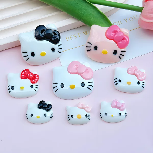 Shiny Cute Cartoon Cat Resin DIY Accessories for Phone Cases, Clogs, Hair Clips, and Hair Ornament Materials