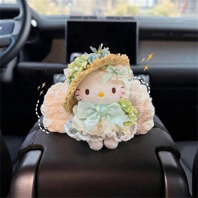 Car Tissue Box Armrest Box Seat-Mounted Car Tissue Box Decorative Items Cute Cartoon Internet Celebrity Car Accessories for Women
