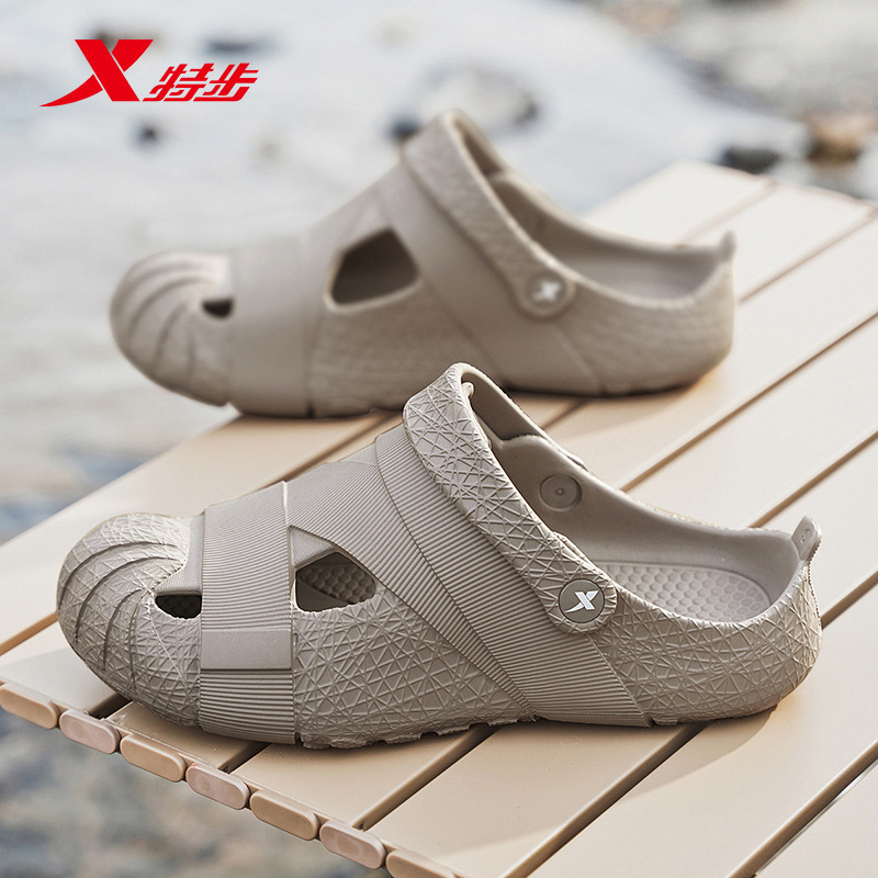 Xtep Croc Shoes メンズ 夏 アウター 滑り止めスリッパ 両用 スポーツ ウェーディング ビーチサンダル|undefined