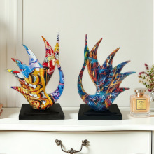 现代涂鸦抽象动物天鹅摆件工艺品家居客厅办公室玄关装饰乔迁礼物