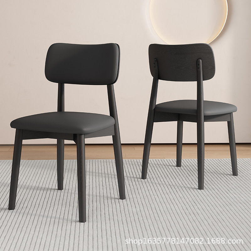 Silla de comedor de madera sólida nórdica, silla de comedor de hotel, silla de respaldo de fábrica, taburetes de comedor modernos y simples