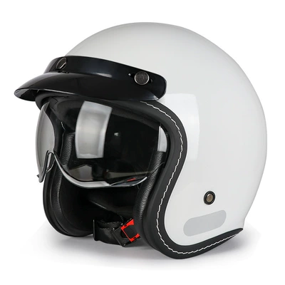 Motosiklet kaskı (dəbilqə) – can be equipped with Bluetooth - pearl-white-m