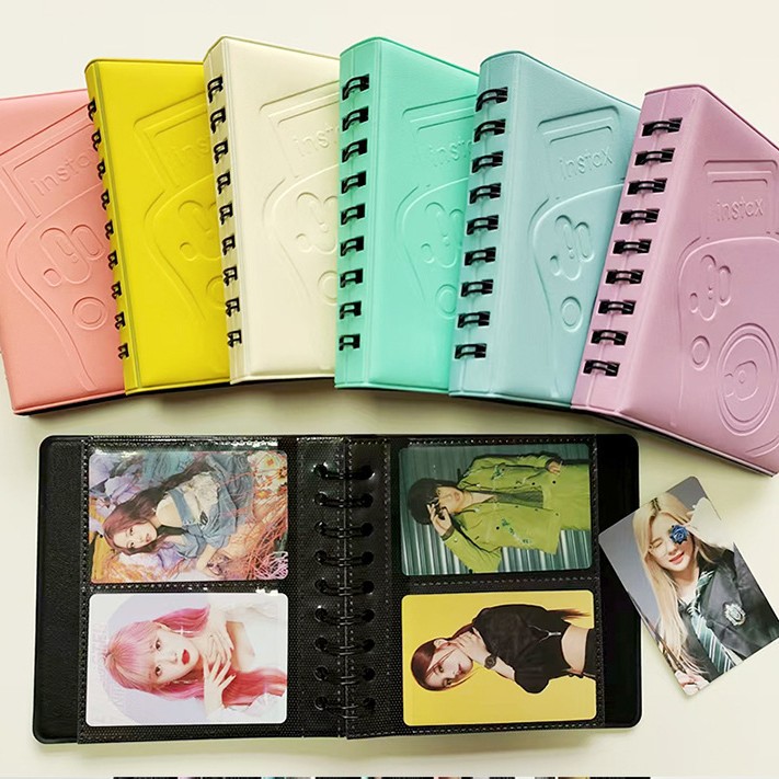 ins风双格拍立得插页式时尚迷你卡册简约美式线圈60入3寸相册