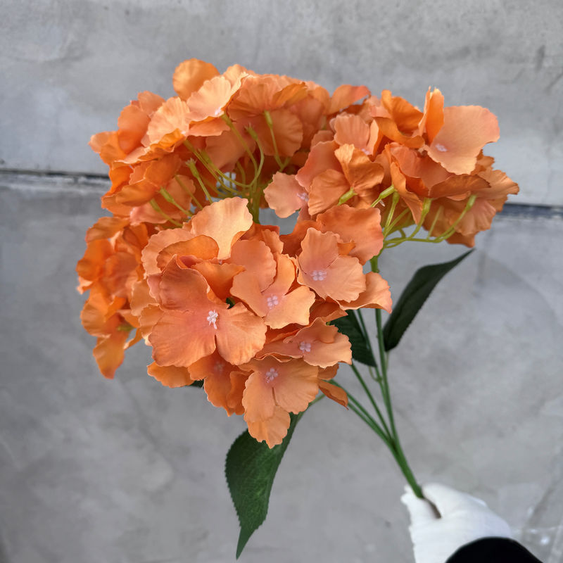 Simulación de racimo de 5 cabezas hortensias flores artificiales boda hotel decoración fondo del hogar