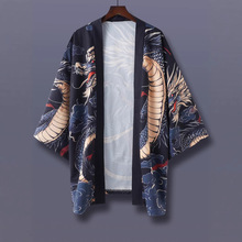 民族风情侣款薄款改良宽松潮流七分袖羽织开衫和服薄外套夏季防晒