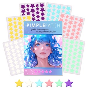 Cross-Border Supply of Hydrocolloid Acne Patches, Six-Color Star Combination, Covering Blemishes and Acne Marks, Available Day and Night, 240Pcs