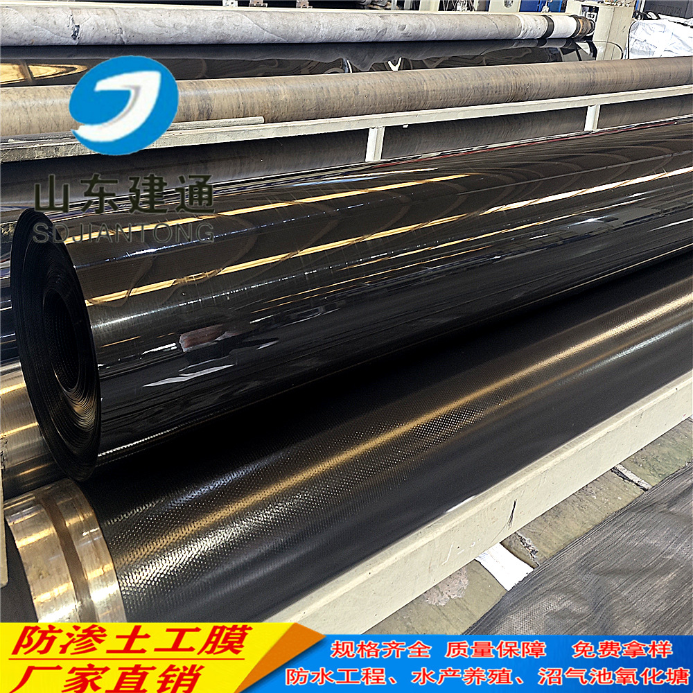 HDPE聚乙烯黑色土工膜 河道鱼塘护坡养殖防渗土工膜厂家
