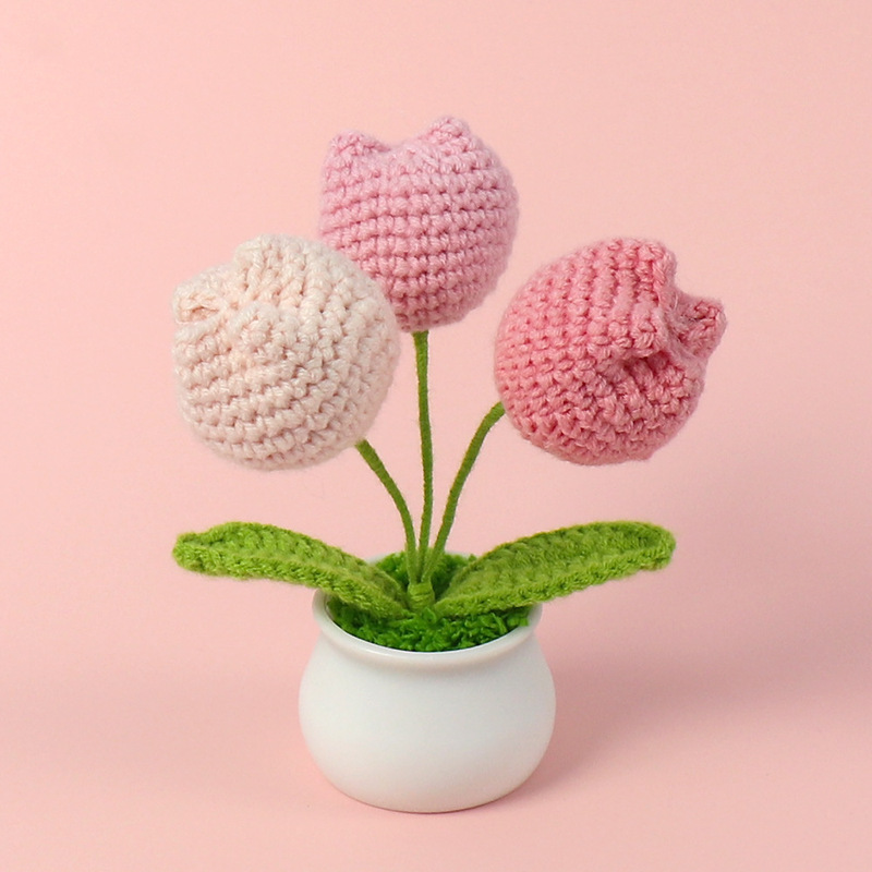 完成品クロスボーダーニットウールひまわり鉢植え造花研究デスクトップ装飾品卒業子供の日の小さなギフト|undefined