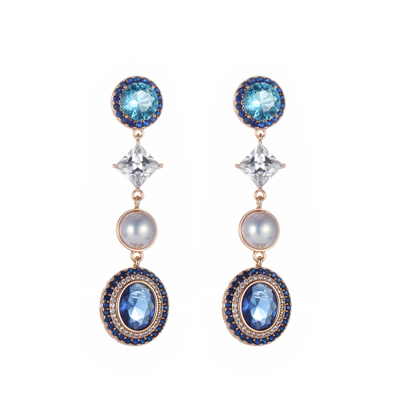 Xuping joyería colectiva serie de gemas artificiales mariposa pendientes oval retrógrados franceses de alta calidad pendientes de temperamento mujeres
