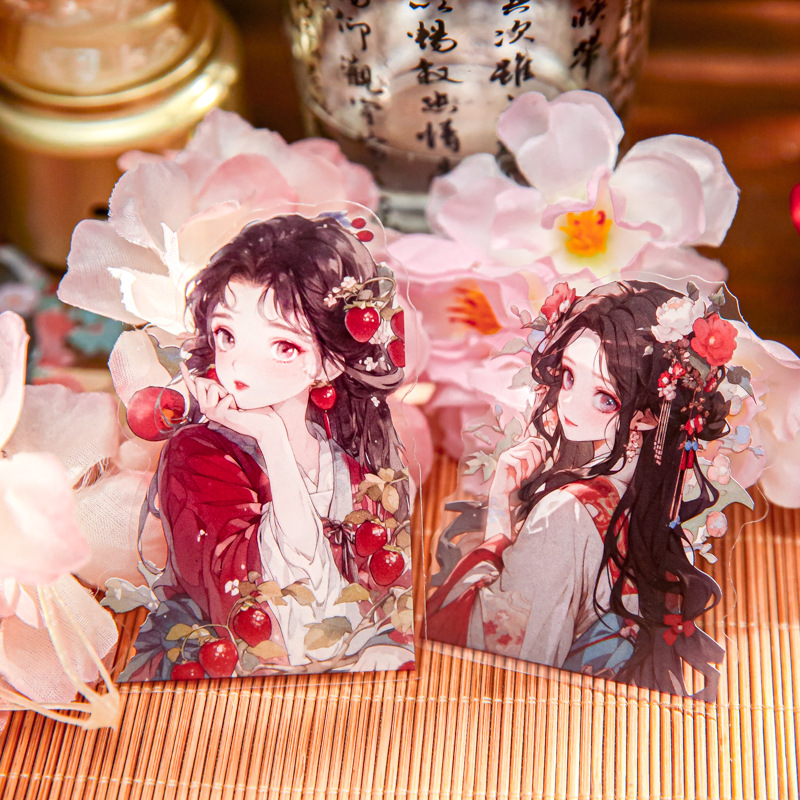 Papel Sr. Guofeng paquete de pegatinas de flores quieren ser serie de pegatinas de figuras antiguas pegatinas de material de decoración