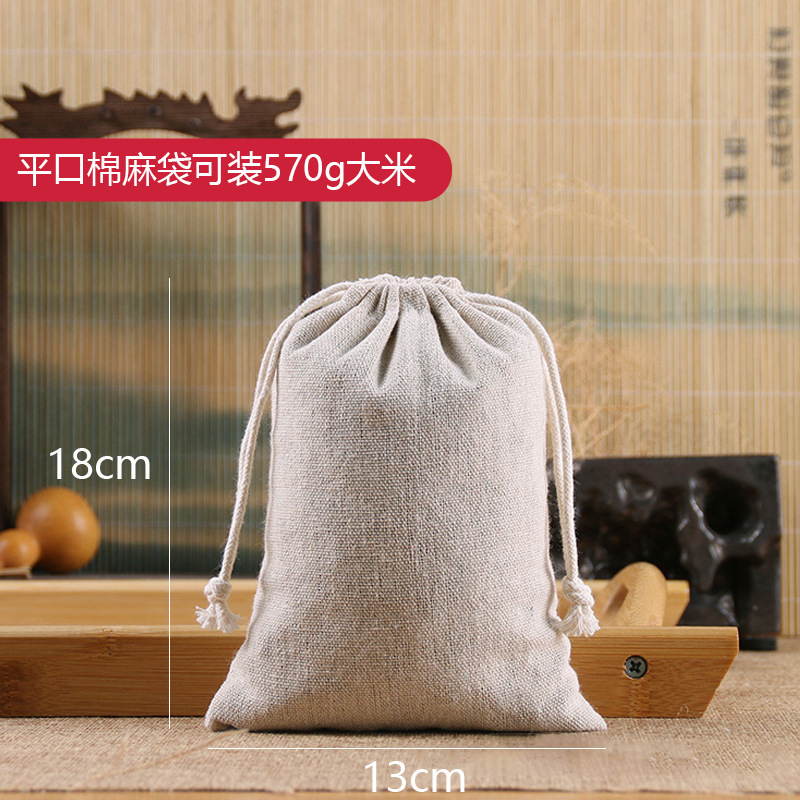 Cuerdas de dibujo bolsillo de algodón de lino de boca plana bolsillo de almacenamiento de cubierta personalizado bolsas de tela de arroz y té bolsas de red blancas bolsas de polvo