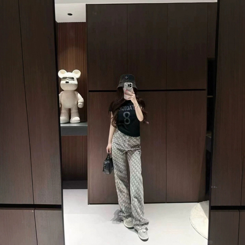 American-Style Dd Full-Print Jacquard Jeans for Women, 2025 Summer New High-Waisted Slim-Fit Casual Straight Wide-Leg Pants American-Style Dd Full-Print Jacquard Jeans for Women, 2025 Summer New High-Waisted Slim-Fit Casual Straight Wide-Leg Pants