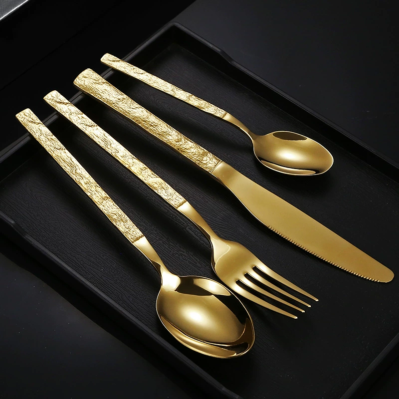 Creative golden tableware stainless steel, set, 4 piece set