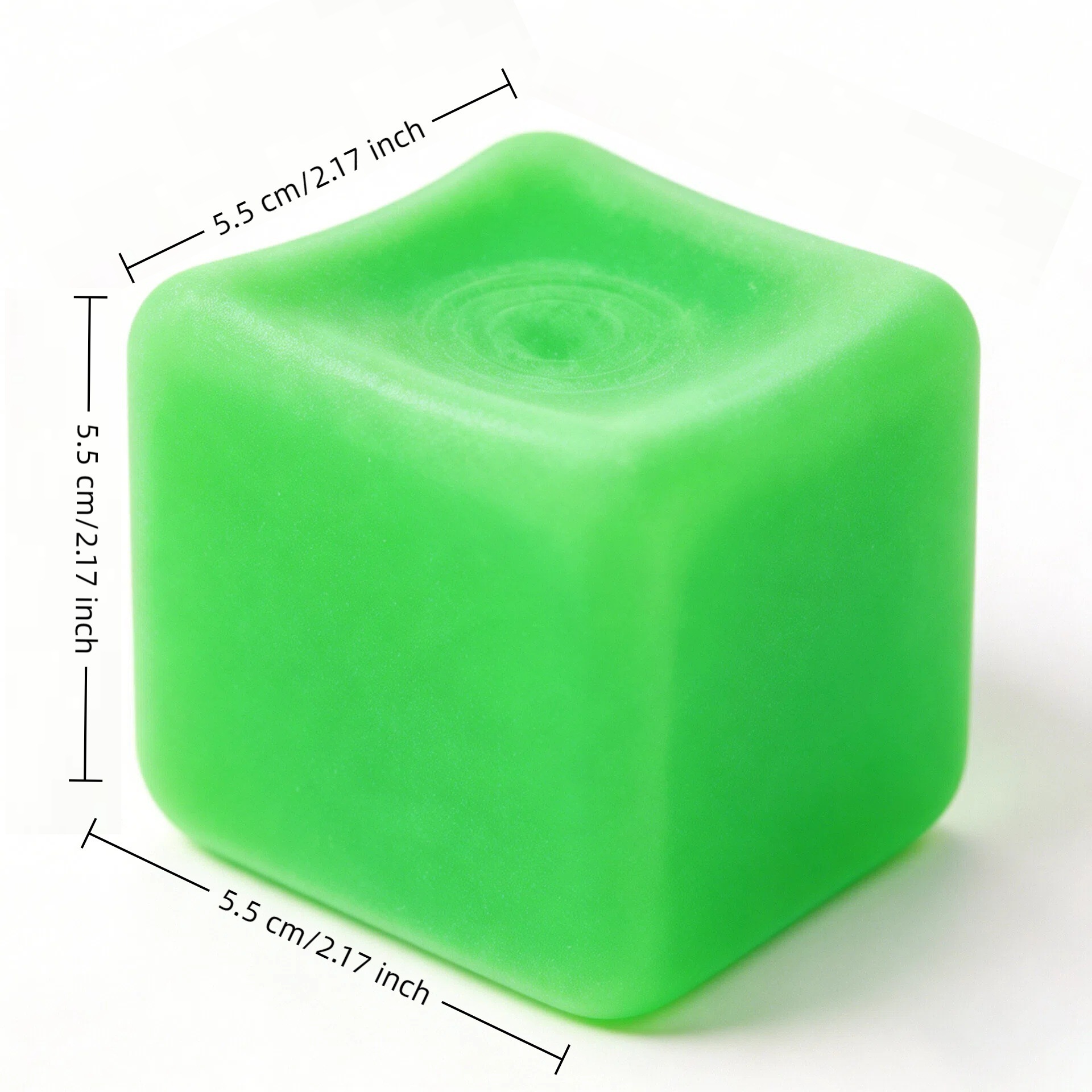 5.5cm frosted ice cube green