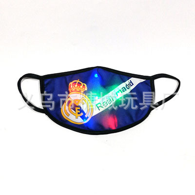 Máscara luminosa UEFA equipo de fútbol personalizado LED colorido flash máscara estadio bar discoteca equipo de salto transfronterizo