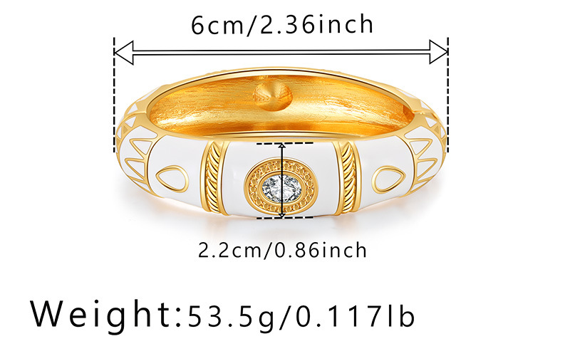 Retro Roman Style Geometric Alloy Plating Inlay Zircon Women's Bangle display picture 1