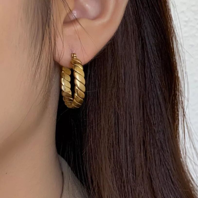 Exaggerated Round Stainless Steel Plating Metal Earrings 1 Pair