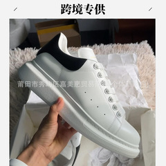跨境专供莆田鞋麦昆头层皮小白鞋男女鞋子运动鞋增高鞋厚底休闲鞋