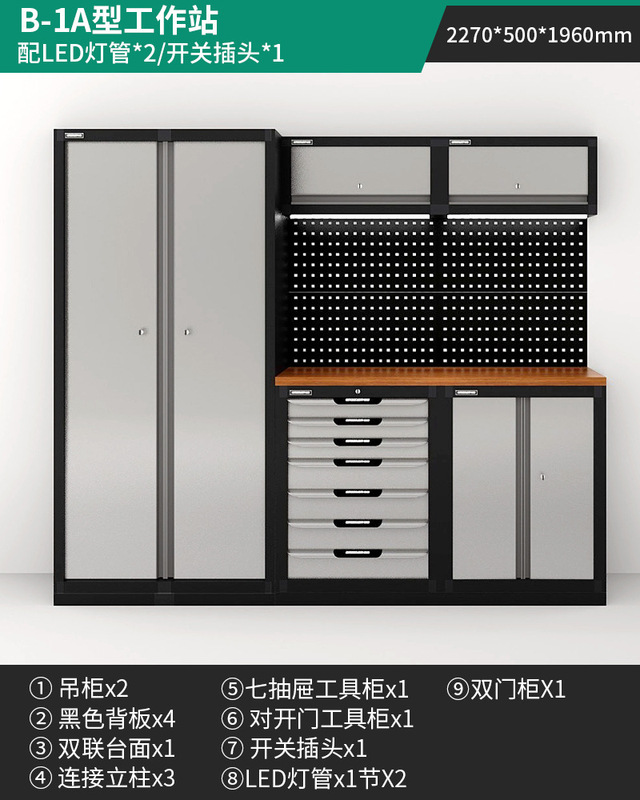 緑林ワークステーション多機能作業台修理鉄皮キャビネット自動車修理工具車ステンレス重型工具キャビネット|undefined
