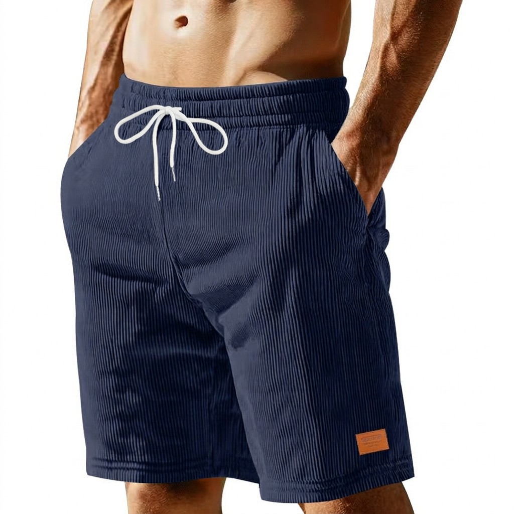 Herren Cord Shorts Mit Tunnelzug Für Strand Und Freizeit_voghion.com