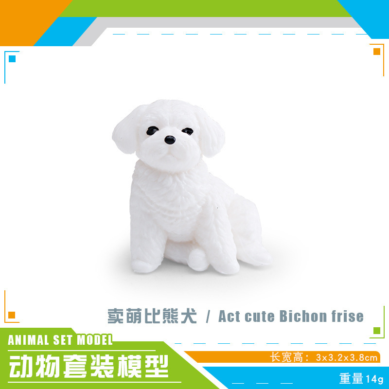 Transfronterizos mini simulación perro de madera panda cerdo conejo blanco serpiente blanca hámster nutria foca animal adornos modelo juguete