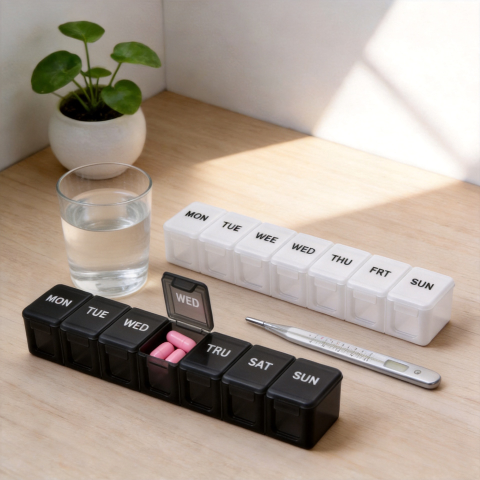 Caja de gran capacidad, pastillero para 7 días, caja de plástico de 7 compartimentos, embalaje de viaje, caja de almacenamiento ovalada larga de Amazon para medicamentos image 3