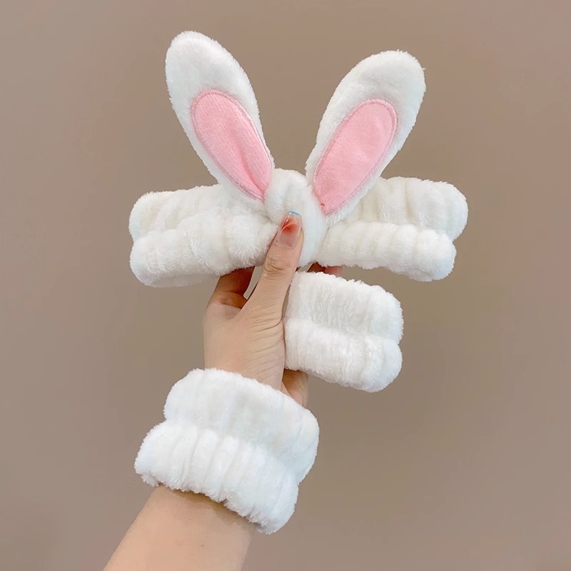 Otoño e invierno cara lavado muñeca correa brazalete a prueba de humedad sudor-absorbente sudor-limpieza lavado a prueba de salpicaduras artefacto de agua lindo protector de muñeca de felpa para las mujeres