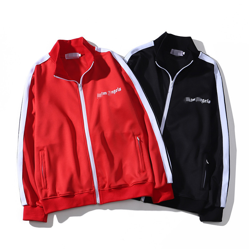 Trendy Brand Wholesale Side Black and White Striped Men and Women Loose Jacket Palm Angel Campus Vintage Sports Casual Jacket