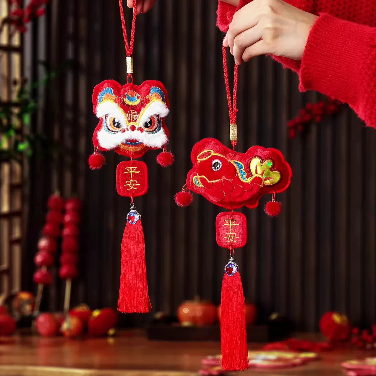 新年装饰品2025新款蛇年福字小挂件汽车挂饰过年春节客厅氛围布置