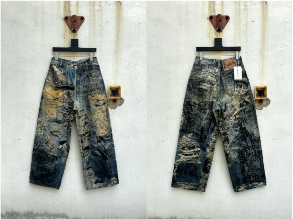 Acne Studios Loose Low-Rise Wide-Leg Distressed Jeans