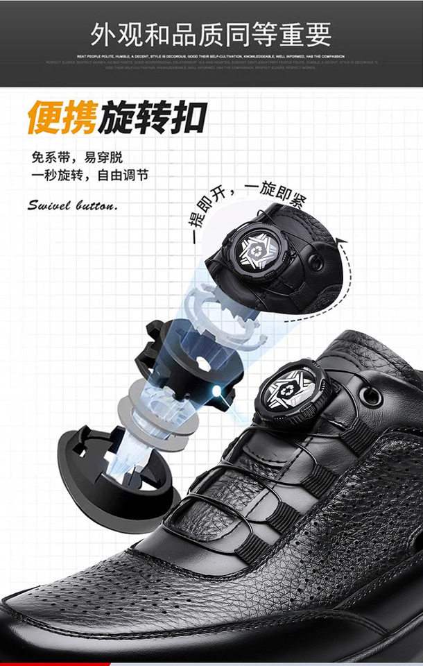 Giày lười nam da bò thật mũi tròn, đế PU êm nhẹ chống trượt, phong cách thể thao casual — D1806 Đen chi tiết 2