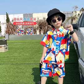 批发常规休闲童装男童夏威夷儿童夏款宝宝短袖潮流夏季逛街ins8岁