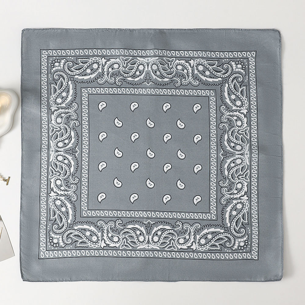 Bandana Cuadrada de Estampado Paisley 53cm de Poliéster para Deportes y Hip Hop