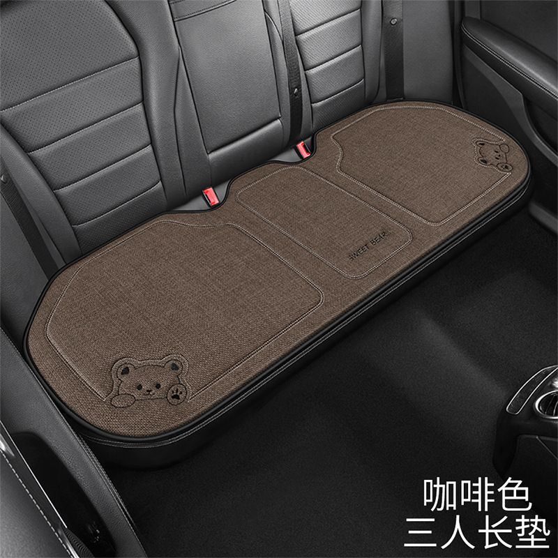 オールシーズン対応のカーシートクッション、車の運転席クッション、リネン漫画リアシートクッション、女性用ワンピースシートカバー|undefined