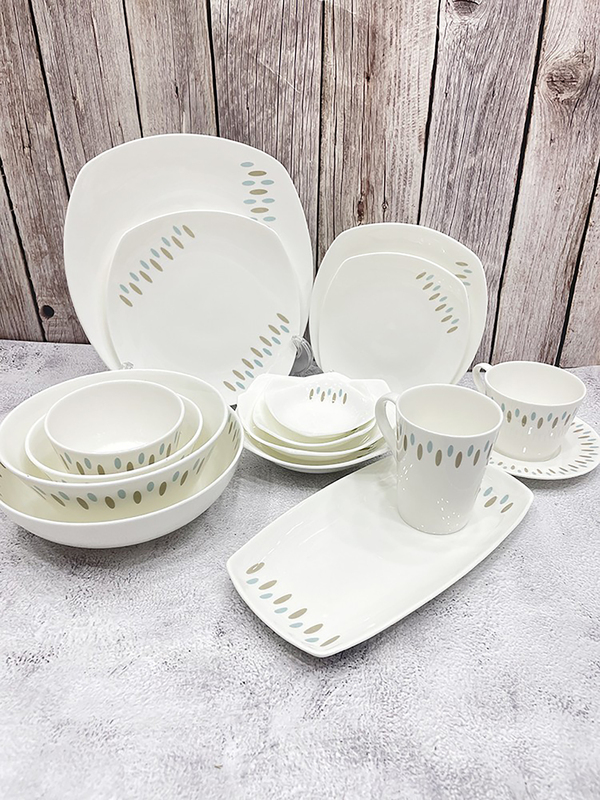 Bone china bowl and plate set, Korean household Nordic ceramic rice bowl, soup bowl, plate, noodle bowl, fish plate, housewarming tableware set