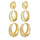 Cross-border Amazon Hot Selling Round Multi-piece Set Ear Buckle European and American Joker Simple Copper Gold Plated Earrings Women's Spot