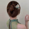 Advanced Chinese hairpin with tassels, hairgrip from pearl, hair accessory, Hanfu, Chinese style, flowered, high-quality style, light luxury style